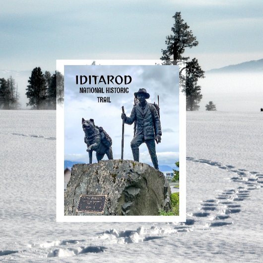 Carte Postale Marqueur du point zéro de l'Iditarod National Hist