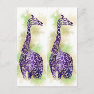 Carte Postale Marqueurs de livres de Giraffe d'aquarelle