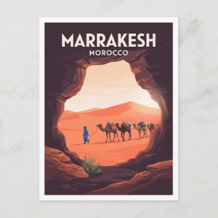 Carte Postale Marrakech — Caravane à travers la porte des dunes