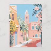 Carte Postale Marrakech Maroc Gouache Illustration Voyage (Devant)