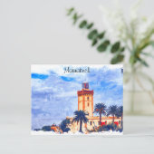 Carte Postale Marrakech Maroc Mosquée Voyage (Debout devant)