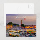 Carte Postale Marrakech, Maroc - Place Jemaa el Fnaa (Devant / Derrière)