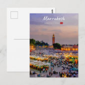 Carte Postale Marrakech, Maroc - Place Jemaa el Fnaa (Devant / Derrière)