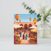 Carte Postale Marrakech Maroc Souk et Marché Voyage (Debout devant)