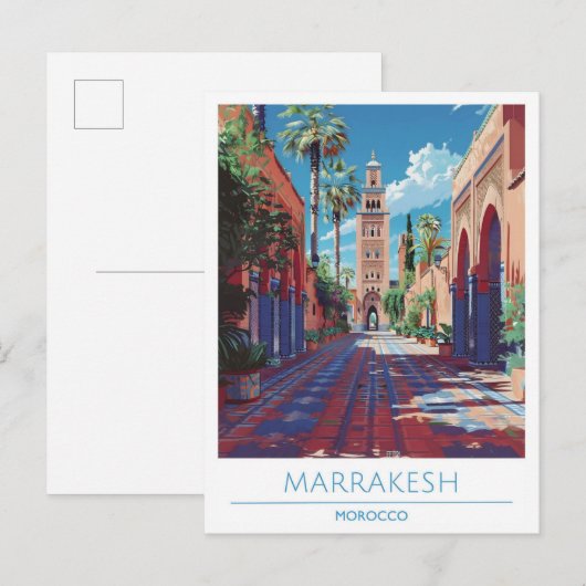 Carte Postale Marrakech Maroc Travel (Devant / Derrière)