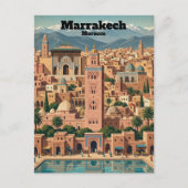 Carte Postale Marrakech vintage Maroc architecture voyage (Devant)