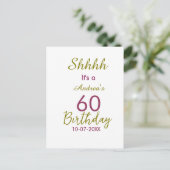 Carte Postale Marron doré chut 60e anniversaire nom simple gras (Debout devant)
