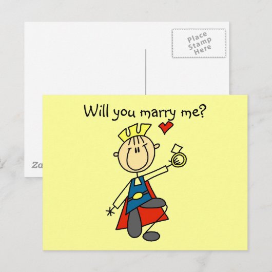 Carte Postale Marry Me Mariage Proposition Tshirts et cadeaux (Devant / Derrière)