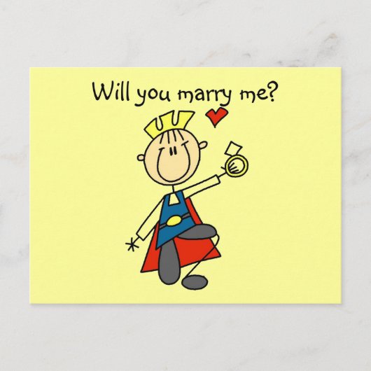 Carte Postale Marry Me Mariage Proposition Tshirts et cadeaux (Devant)