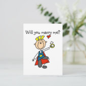 Carte Postale Marry Me Mariage Proposition Tshirts et cadeaux (Debout devant)