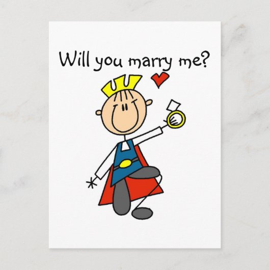Carte Postale Marry Me Mariage Proposition Tshirts et cadeaux (Devant)