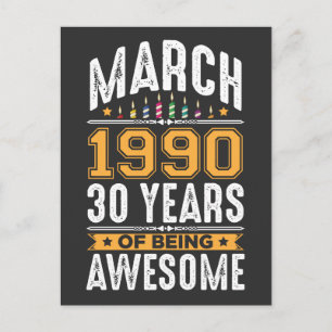 Carte Postale Mars 1990 30 Ans 30e Anniversaire