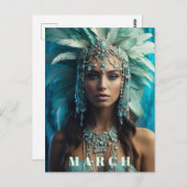 Carte Postale *~* MARS AP53 AQUAMARINE Boho Headdress (Devant / Derrière)