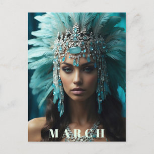 Carte Postale *~* MARS AP53 Boho Headdress AQUAMARINE