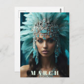 Carte Postale *~* MARS AP53 Boho Headdress AQUAMARINE (Devant / Derrière)