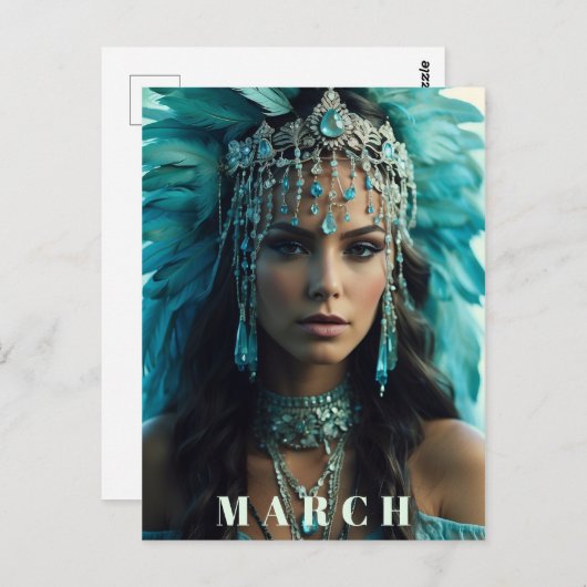 Carte Postale *~* MARS  AP53 Coiffure AQUAMARINE Boho (Devant / Derrière)