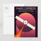 Carte Postale Mars Express - Exploration de l'art spatial de Mar (Devant / Derrière)