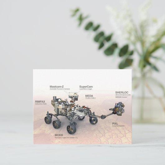 Carte Postale Mars La Persévérance Rover Avec Instruments (Debout devant)