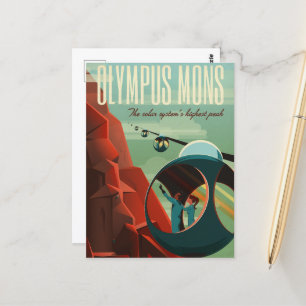Carte Postale Mars Olympus Mons Système solaire Volcano le plus