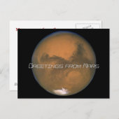 Carte Postale Mars, salutations de Mars (Devant / Derrière)