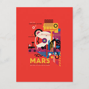 Carte Postale Mars Travel Poster, Tourisme, Planète, Astronomie