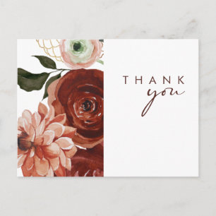 Carte Postale Marsala Automne Floral   Remerciement Mariage Blan