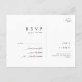 Carte Postale Marsala Autumn Floral | Blush Wedding RSVP (Dos)