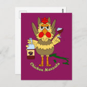 Carte Postale Marsala de poulet ~ Drôle poulet (Devant / Derrière)