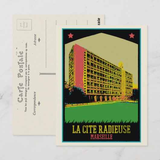 Carte Postale Marseille Cité Radieuse illustration France (Devant / Derrière)