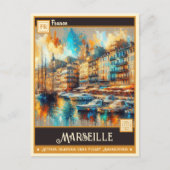Carte Postale Marseille, France | Peinture Vintage (Devant)
