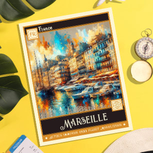 Carte Postale Marseille, France   Peinture Vintage