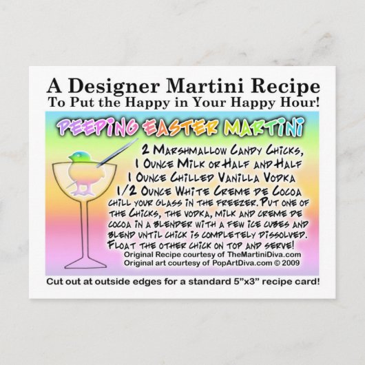 Carte postale Marshmallow de Pâques Martini Recett (Devant)