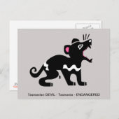 Carte Postale Marsupial - DIABLE de Tasmanie - Faune australienn (Devant / Derrière)