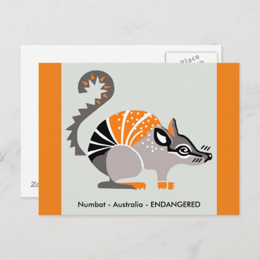 Carte Postale Marsupial - NUMBAT- Nature -Faune - (Devant / Derrière)