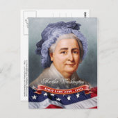 Carte Postale Martha Washington, Première Dame des Etats-Unis (Devant / Derrière)