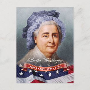 Carte Postale Martha Washington, Première Dame des Etats-Unis