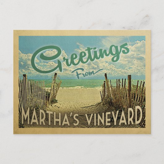 Carte Postale Martha's Vineyard Beach Vintage voyage (Devant)
