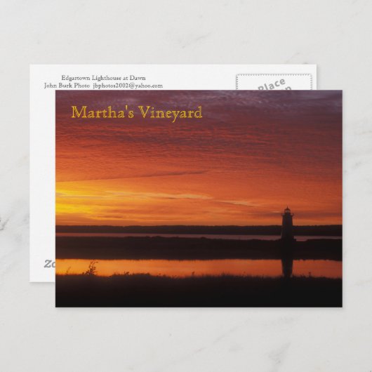 Carte Postale Martha's Vineyard Edgartown Lighthouse Dawn (Devant / Derrière)