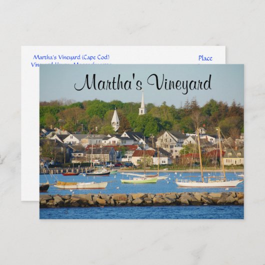Carte postale Martha's Vineyard Harbour Cape Cod (Devant / Derrière)