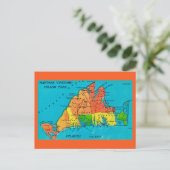 Carte Postale Martha's Vineyard Island Map Postcard (Debout devant)