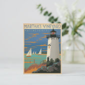 Carte Postale Martha's Vineyard, MA - Lighthouse (Debout devant)