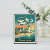 Carte Postale Martha's Vineyard MA, phare d'Edgartown (Debout devant)