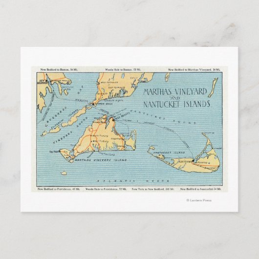 Carte Postale Martha's Vineyard & Nantucket Islands (Devant)