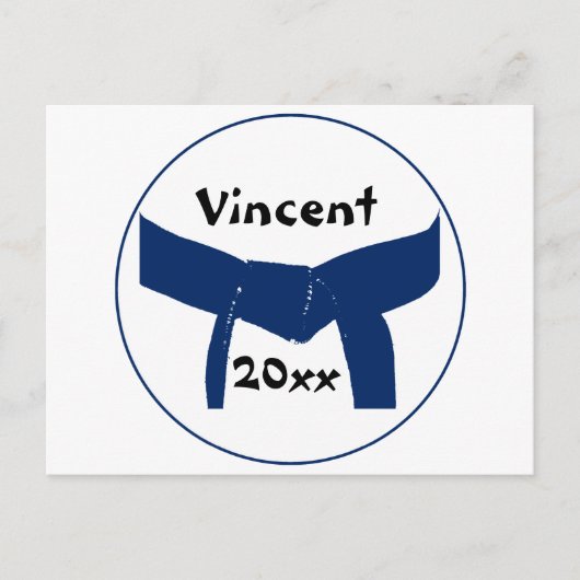Carte Postale Martial Arts Dark Blue Belt (Devant)