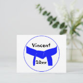 Carte Postale Martial Arts Light Ceinture Bleue (Debout devant)