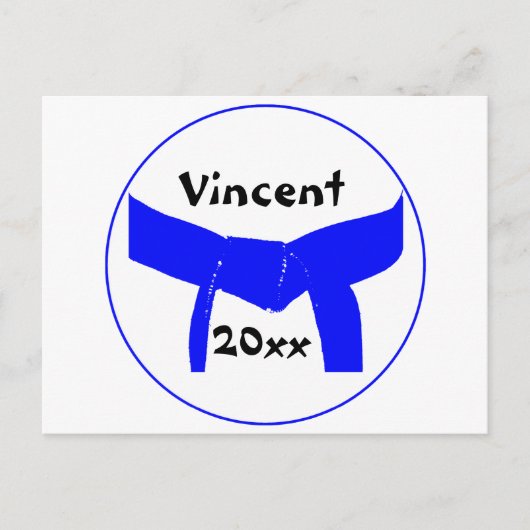 Carte Postale Martial Arts Light Ceinture Bleue (Devant)