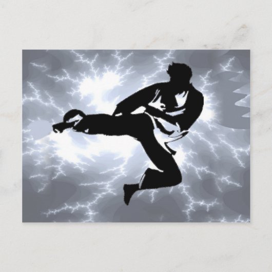 Carte Postale Martial Arts Silver Lightning man (Devant)