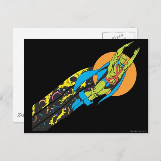 Carte Postale Martian Manhunter prend l'avion (Devant / Derrière)