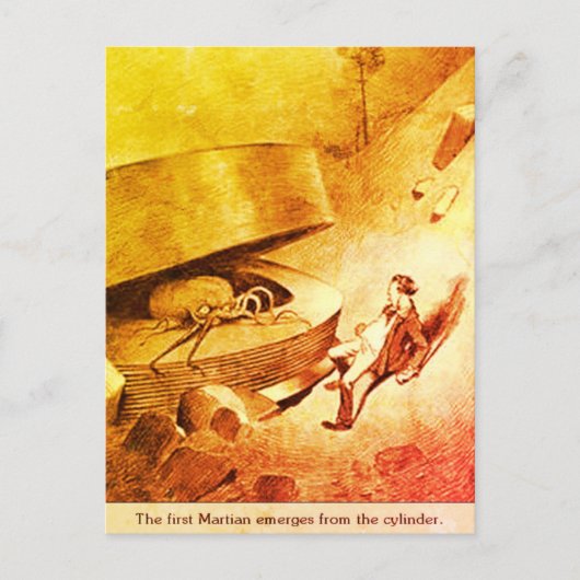 Carte Postale Martiens émergeant - Guerre des mondes (Devant)