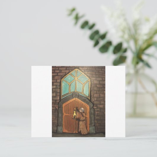 Carte Postale Martin Luther cloue du poulet en caoutchouc à la p (Debout devant)